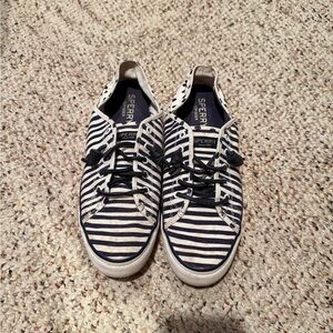 Sperry Striped Navy and White Sneakers
